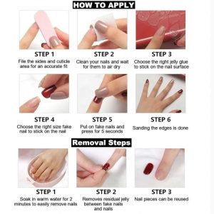 Multicolor 12 Pcs Stylish Artificial Nails Set